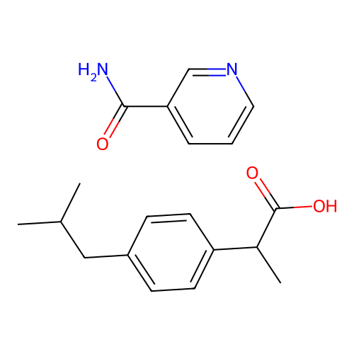 2-[4-(2-Methylpropyl)phenyl]propanoic acid;pyridine-3-carboxamide structure