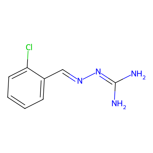 N-{[(2-chlorophenyl)methylidene]amino}guanidine structure