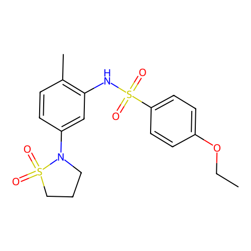N-(5-(1,1-dioxidoisothiazolidin-2-yl)-2-methylphenyl)-4-ethoxybenzenesulfonamide structure