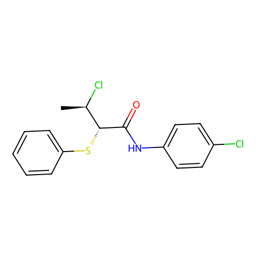 (2S,3R)-3-chloro-N-(4-chlorophenyl)-2-phenylsulfanylbutanamide structure