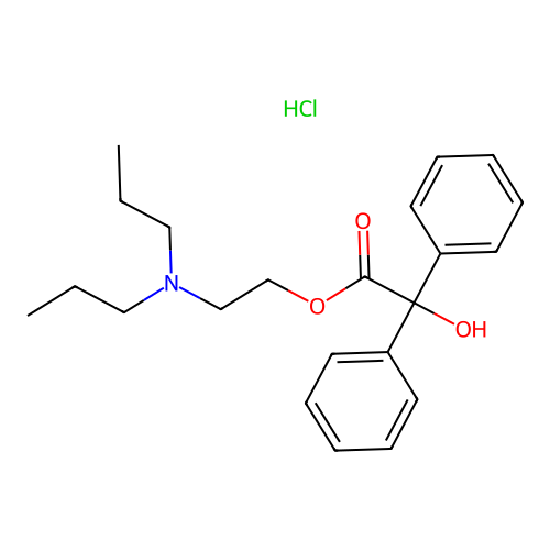 Benzilic acid, 2-(dipropylamino)ethyl ester, hydrochloride structure