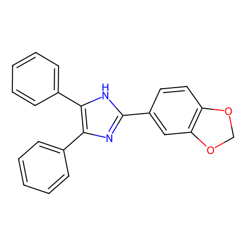 1H-Imidazole, 2-(1,3-benzodioxol-5-yl)-4,5-diphenyl- structure