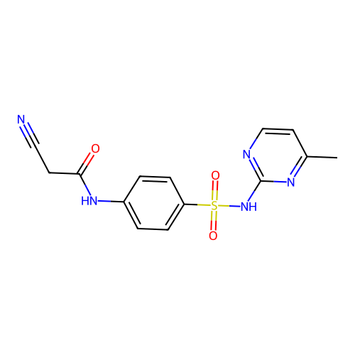 2-cyano-N-{4-[(4-methylpyrimidin-2-yl)sulfamoyl]phenyl}acetamide structure