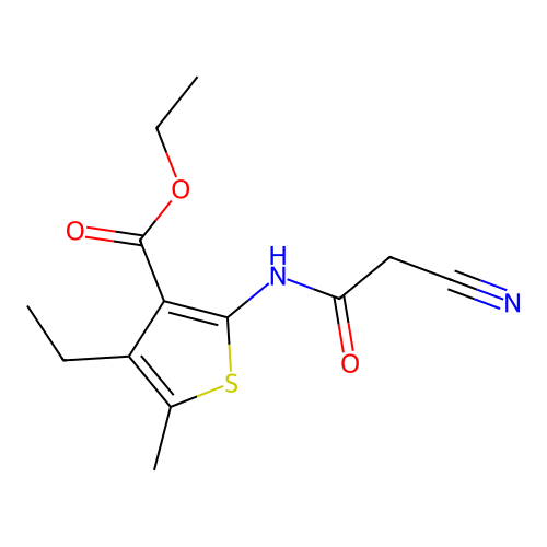 Ethyl 2-[(cyanoacetyl)amino]-4-ethyl-5-methylthiophene-3-carboxylate structure