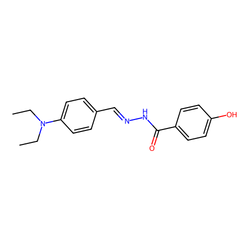 N-[[4-(diethylamino)phenyl]methylideneamino]-4-hydroxybenzamide structure