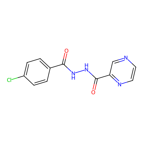 N'-[(4-chlorophenyl)-oxomethyl]-2-pyrazinecarbohydrazide structure