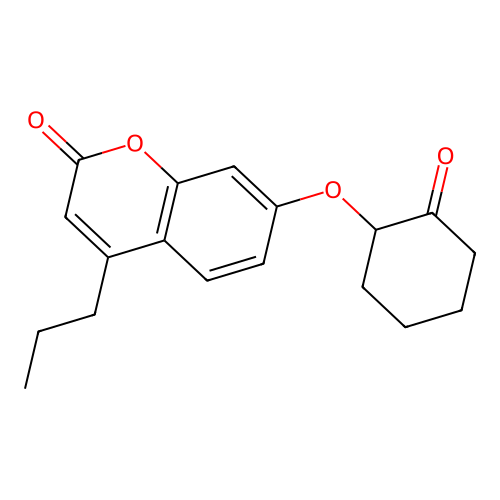 7-[(2-oxocyclohexyl)oxy]-4-propyl-2H-chromen-2-one structure