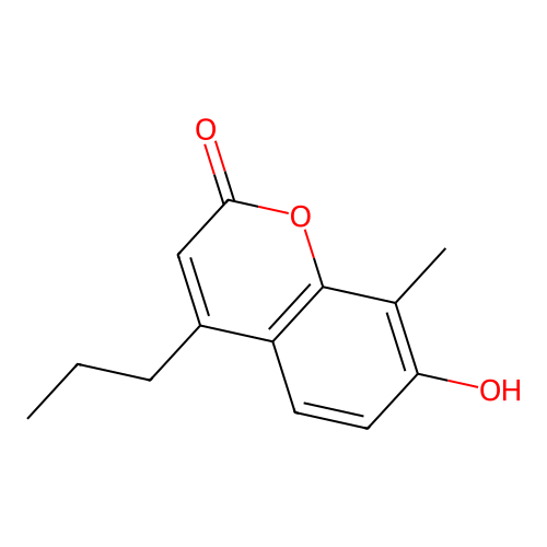 7-hydroxy-8-methyl-4-propyl-2H-chromen-2-one structure