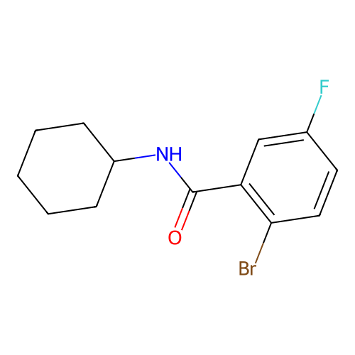 2-bromo-N-cyclohexyl-5-fluorobenzamide structure