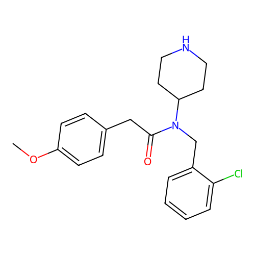 n-((2-Chlorophenyl)methyl)-n-(piperidin-4-yl)-4-methoxyphenylacetamide structure