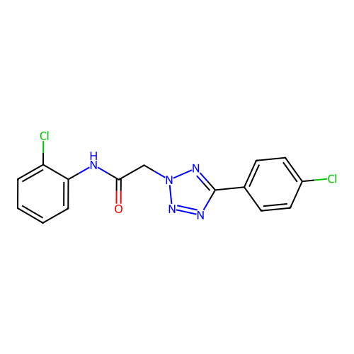 N-(2-chlorophenyl)-2-(5-(4-chlorophenyl)-2H-tetrazol-2-yl)acetamide structure