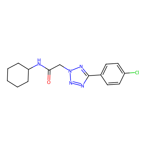 2-[5-(4-chlorophenyl)-2H-tetrazol-2-yl]-N-cyclohexylacetamide structure