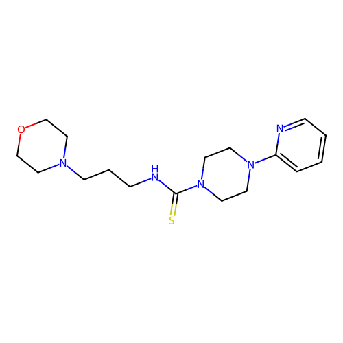 N-[3-(morpholin-4-yl)propyl]-4-(pyridin-2-yl)piperazine-1-carbothioamide structure