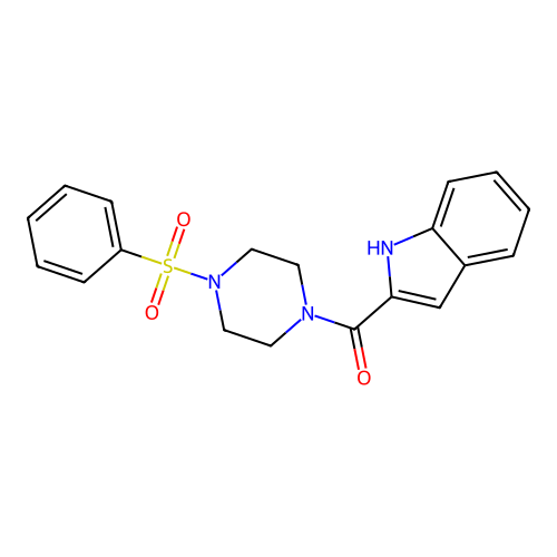 2-[4-(benzenesulfonyl)piperazine-1-carbonyl]-1H-indole structure
