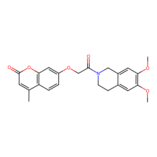7-(2-(6,7-dimethoxy-3,4-dihydroisoquinolin-2(1H)-yl)-2-oxoethoxy)-4-methyl-2H-chromen-2-one structure