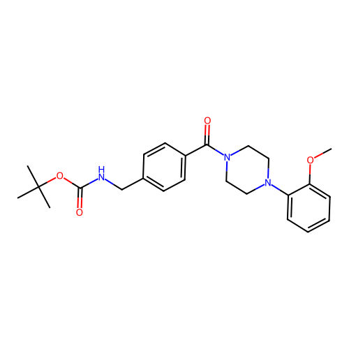 Tert-butyl (4-{[4-(2-methoxyphenyl)piperazin-1-yl]carbonyl}benzyl)carbamate structure