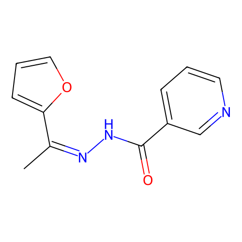 (Z)-N'-(1-(furan-2-yl)ethylidene)nicotinohydrazide structure