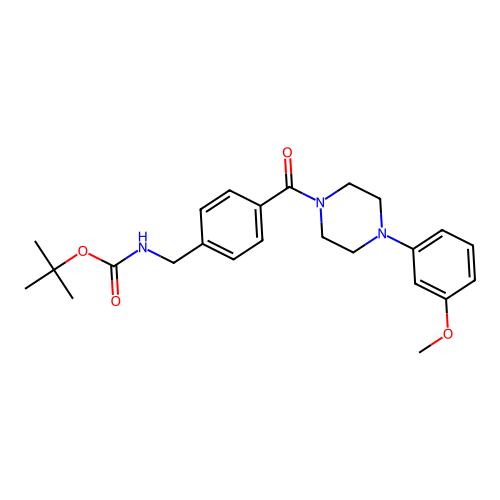 Tert-butyl (4-{[4-(3-methoxyphenyl)piperazin-1-yl]carbonyl}benzyl)carbamate structure