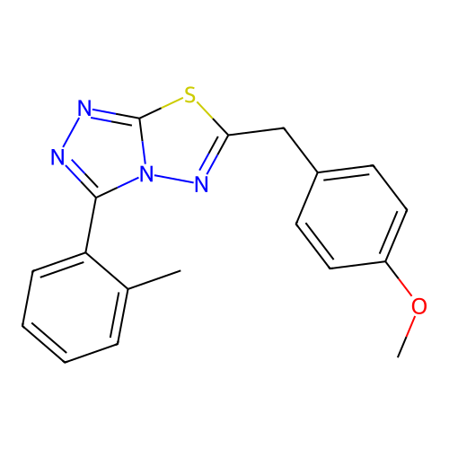 6-(4-Methoxybenzyl)-3-(2-methylphenyl)[1,2,4]triazolo[3,4-b][1,3,4]thiadiazole structure