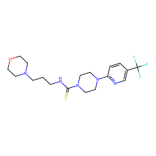N-(3-morpholin-4-ylpropyl)-4-[5-(trifluoromethyl)pyridin-2-yl]piperazine-1-carbothioamide structure