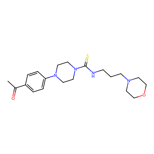 4-(4-acetylphenyl)-N-[3-(morpholin-4-yl)propyl]piperazine-1-carbothioamide structure