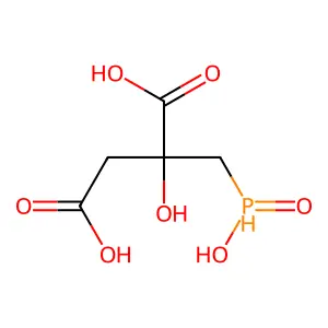 2-Hydroxy-2-((hydroxyphosphinyl)methyl)butanedioic acid structure