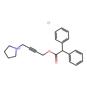 4-(Pyrrolidin-1-yl)but-2-yn-1-yl diphenylacetate--hydrogen chloride (1/1) structure