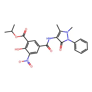Isophthalamic acid, N-antipyrinyl-4-hydroxy-5-nitro-, isopropyl ester structure