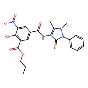 Isophthalamic acid, N-antipyrinyl-4-hydroxy-5-nitro-, propyl ester structure