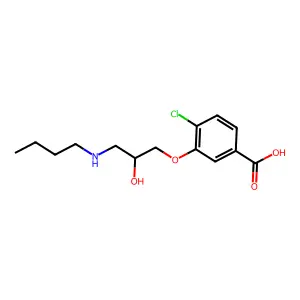 Benzoic acid, 3-(3-(butylamino)-2-hydroxypropoxy)-4-chloro- structure