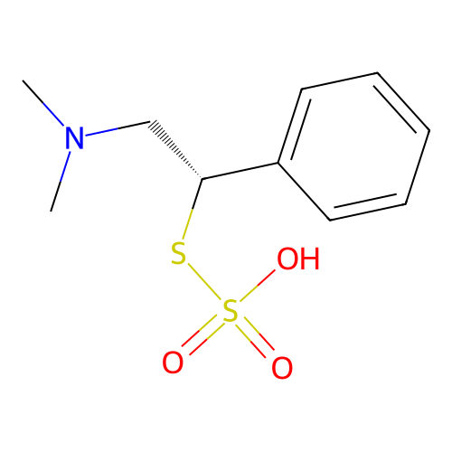 Thiosulfuric acid, S-(2-(dimethylamino)-1-phenylethyl) ester, (+)- structure