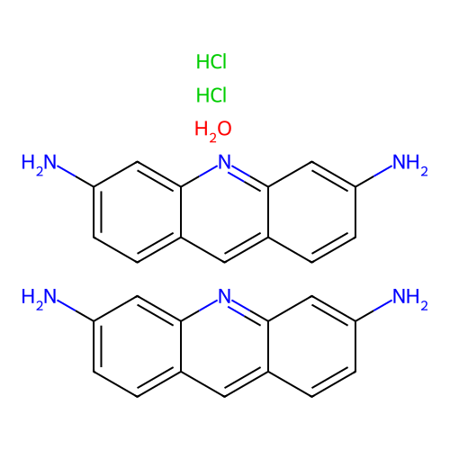 Proflavine.HCl hemihydrate structure