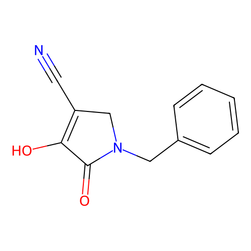 1-benzyl-4-hydroxy-5-oxo-2H-pyrrole-3-carbonitrile structure