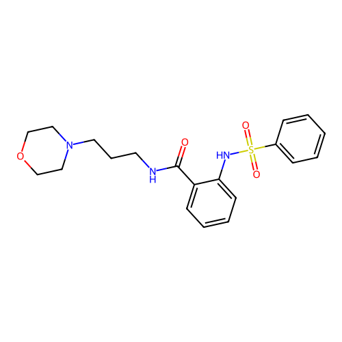 N-[3-(morpholin-4-yl)propyl]-2-[(phenylsulfonyl)amino]benzamide structure