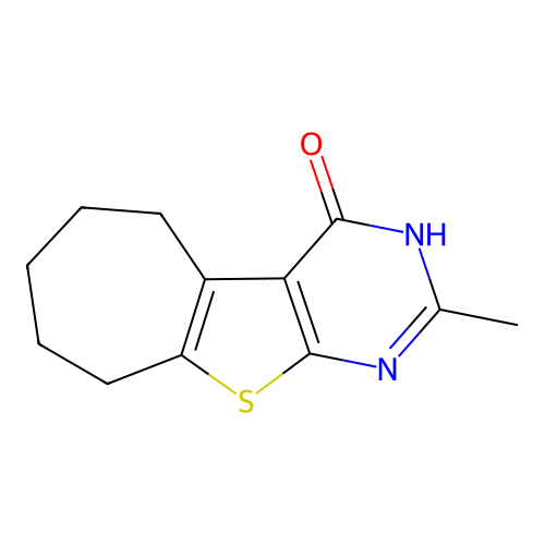 1,5,6,7,8,9-Hexahydro-2-methyl-4H-cyclohepta(4,5)thieno(2,3-d)pyrimidin-4-one structure
