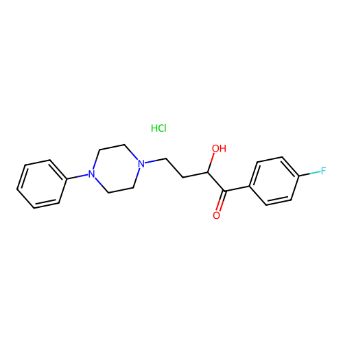 1-(4-Fluorophenyl)-2-hydroxy-4-(4-phenyl-1-piperazinyl)-1-butanone hydrochloride structure