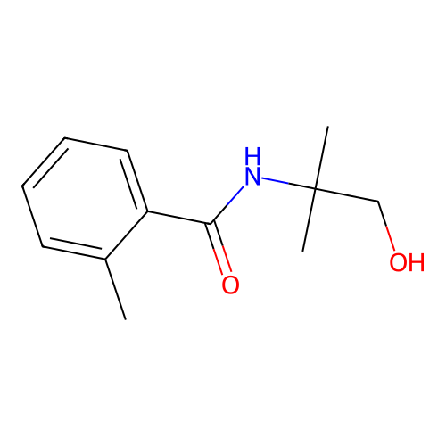 N-(1-hydroxy-2-methylpropan-2-yl)-2-methylbenzamide structure