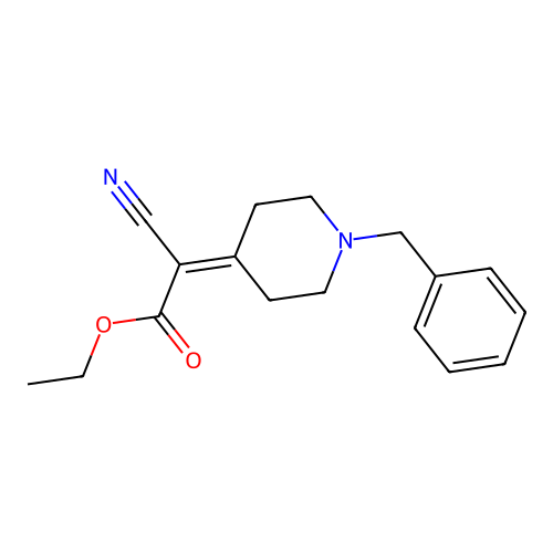 Ethyl 2-(1-benzylpiperidin-4-ylidene)-2-cyanoacetate structure