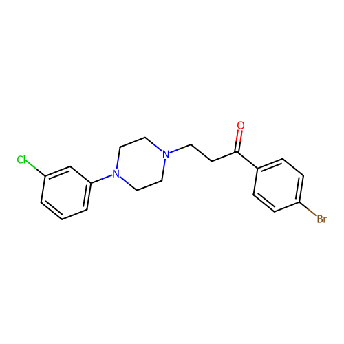 1-(4-Bromophenyl)-3-[4-(3-chlorophenyl)piperazin-1-yl]propan-1-one structure