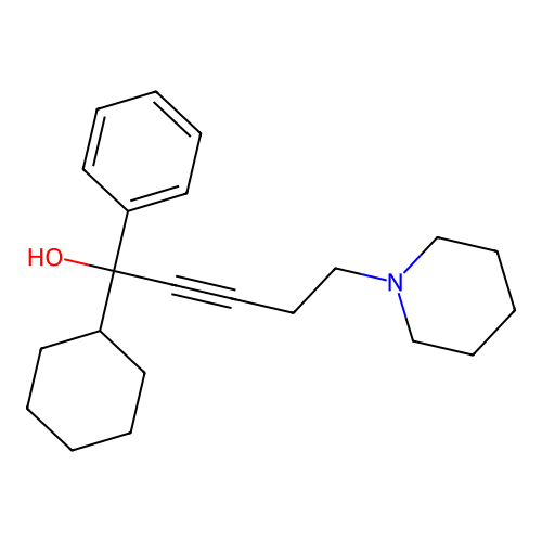 1-Cyclohexyl-1-phenyl-5-piperidin-1-ylpent-2-yn-1-ol structure