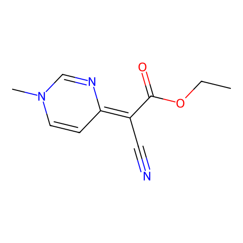 ethyl 2-cyano-2-[(4E)-1-methyl-1,4-dihydropyrimidin-4-ylidene]acetate structure