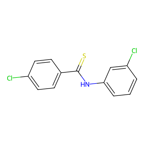 4-chloro-N-(3-chlorophenyl)benzenecarbothioamide structure