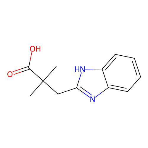 3-(1H-1,3-benzodiazol-2-yl)-2,2-dimethylpropanoic acid structure