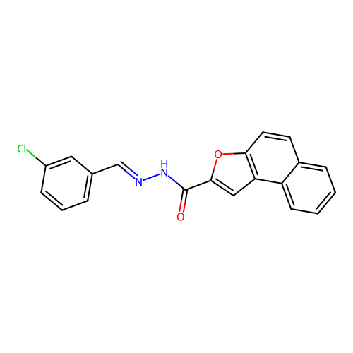 N'-(3-chlorobenzylidene)naphtho[2,1-b]furan-2-carbohydrazide structure