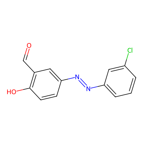 5-[(E)-(3-chlorophenyl)diazenyl]-2-hydroxybenzaldehyde structure