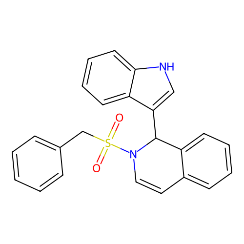 2-benzylsulfonyl-1-(1H-indol-3-yl)-1H-isoquinoline structure