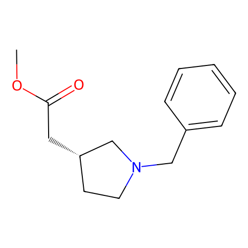 methyl 2-[(3R)-1-benzylpyrrolidin-3-yl]acetate structure
