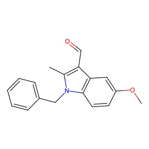 1-benzyl-5-methoxy-2-methyl-1H-indole-3-carbaldehyde structure