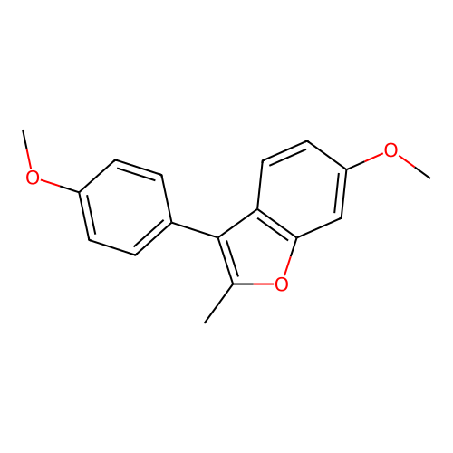 6-Methoxy-3-(4-methoxyphenyl)-2-methyl-1-benzofuran structure