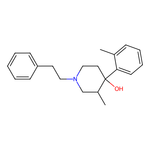 3-Methyl-4-(2-methylphenyl)-1-(2-phenylethyl)piperidin-4-ol structure